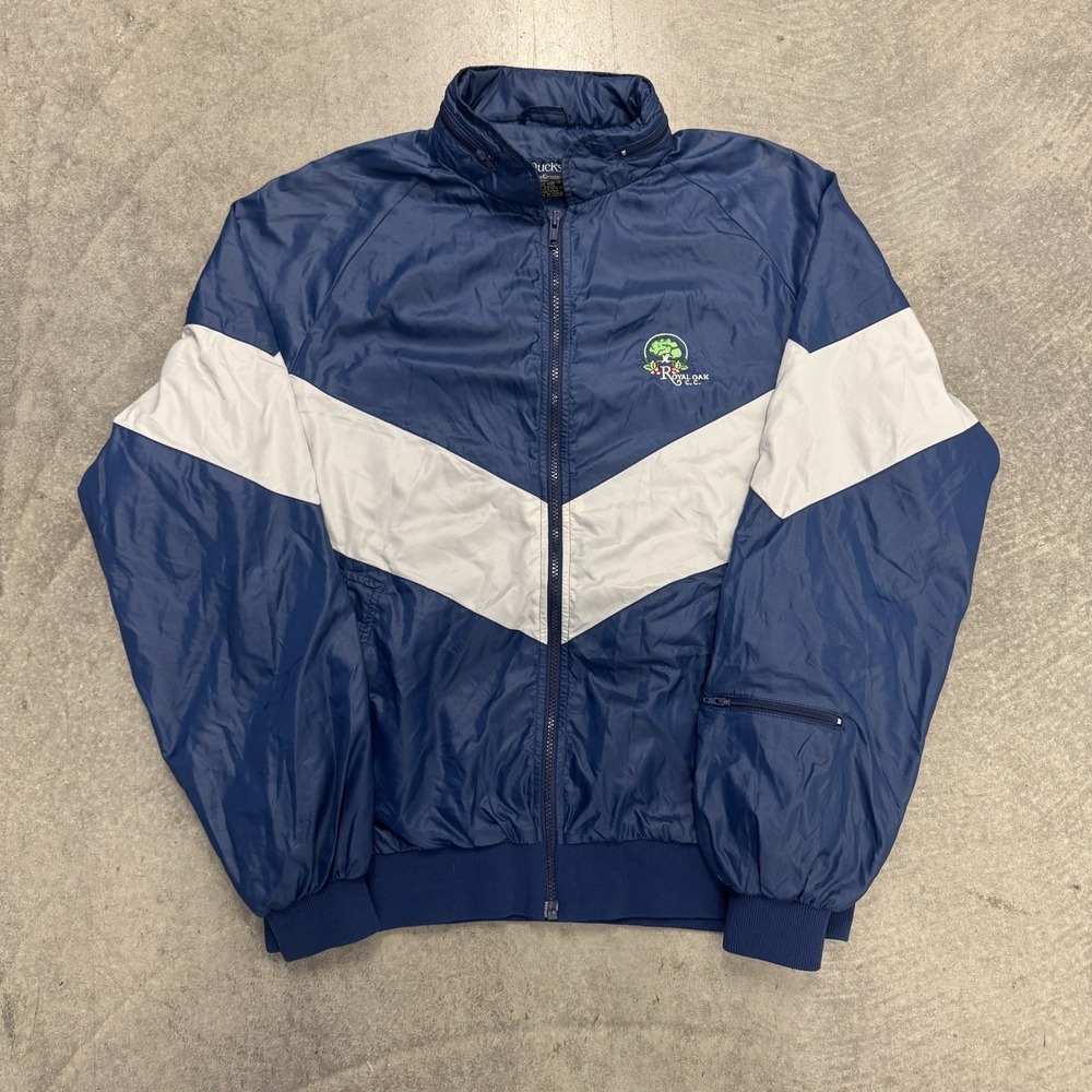 Royal Oak Vintage Duckster CC Windbreaker Jacket Men's Blue Colorblock Large